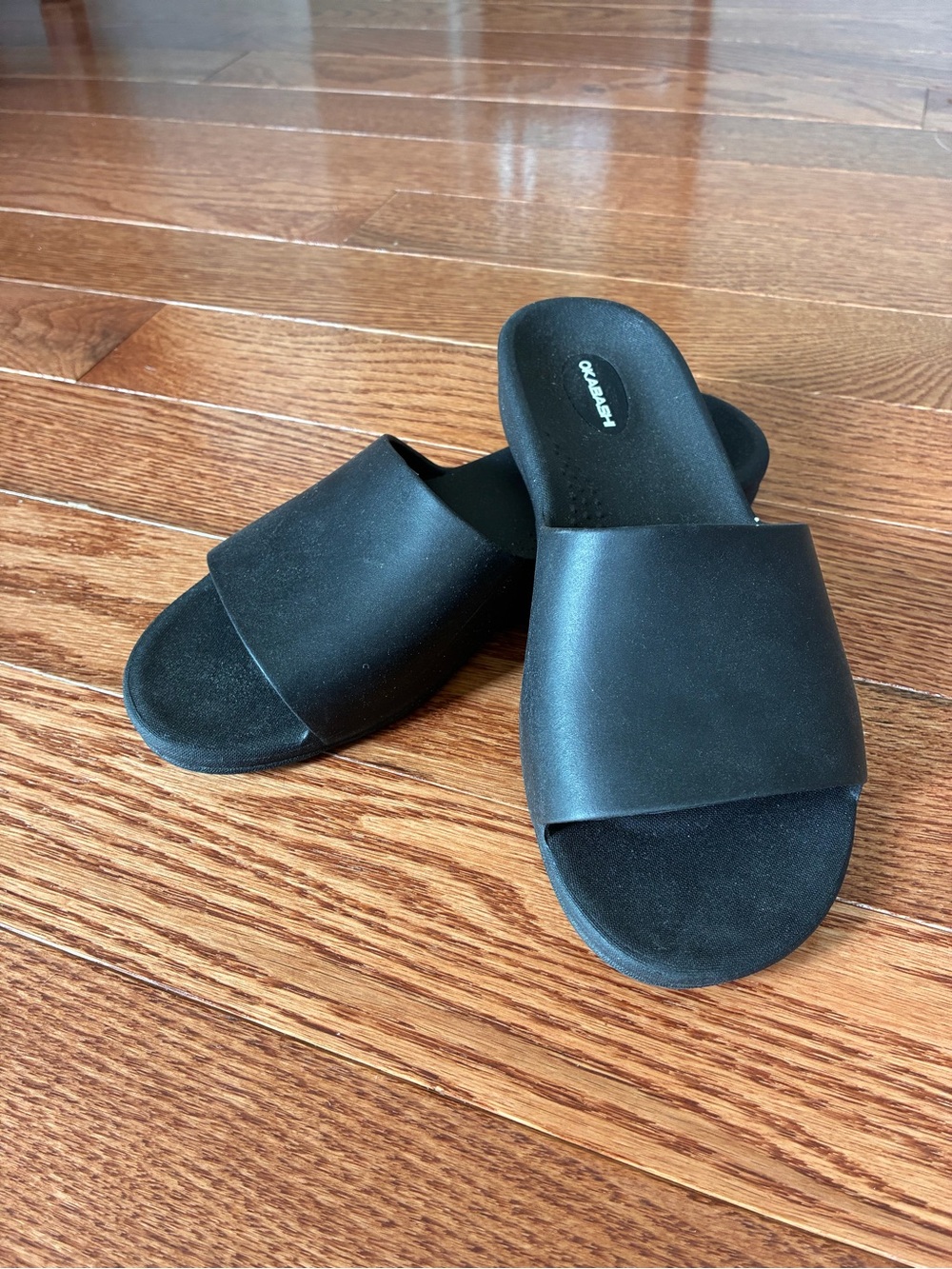 Okabashi Black Women's Size 7 Slide Sandals - summer vacation